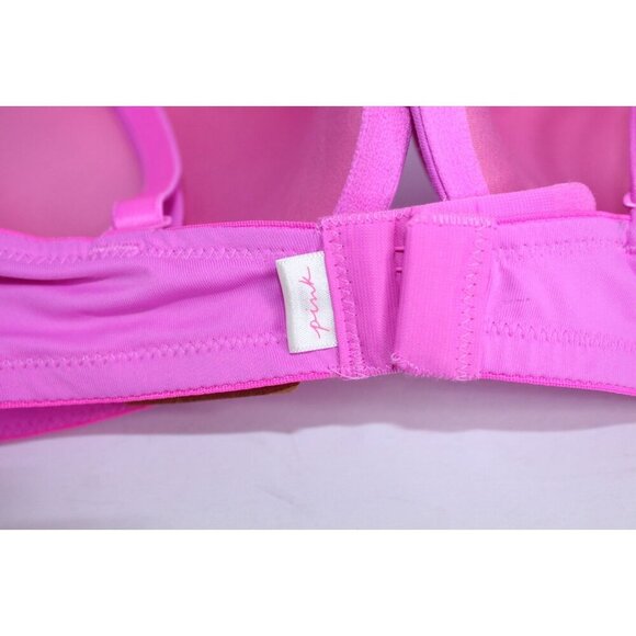 Pink By Victoria's Secret 34 D Pink Solid Push Up Lightly Padded Unwired NWT - Picture 6 of 15